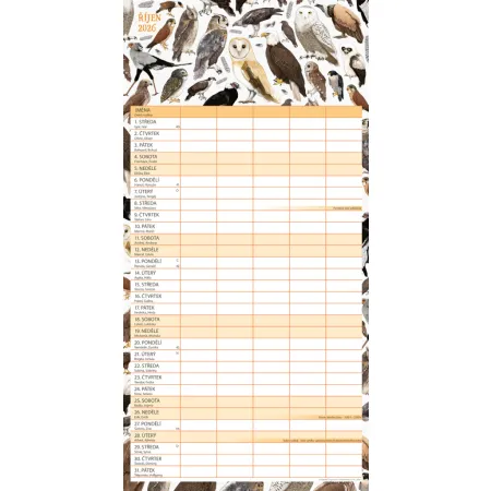 NOTIQUE Rodinný plánovací kalendář Animalium 2026, 30 x 30 cm
