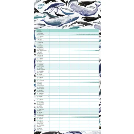 NOTIQUE Rodinný plánovací kalendář Animalium 2026, 30 x 30 cm