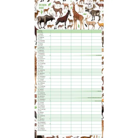 NOTIQUE Rodinný plánovací kalendář Animalium 2026, 30 x 30 cm