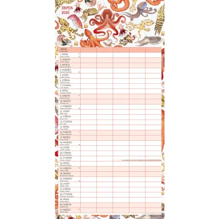 NOTIQUE Rodinný plánovací kalendář Animalium 2026, 30 x 30 cm