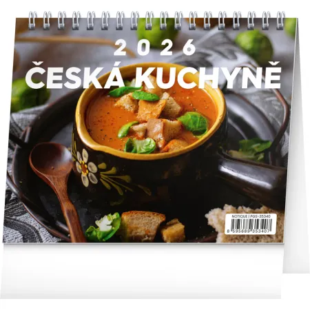 NOTIQUE Stolní kalendář Česká kuchyně 2026, 16,5 x 13 cm