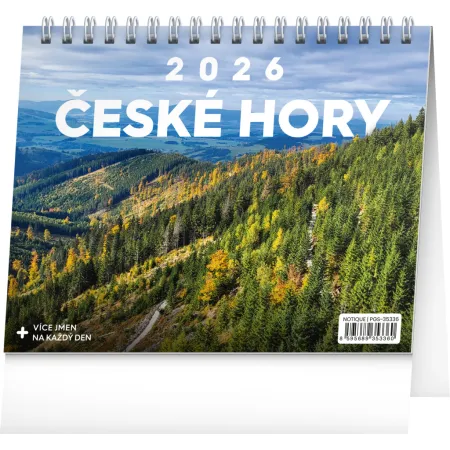 NOTIQUE Stolní kalendář České hory 2026, 16,5 x 13 cm