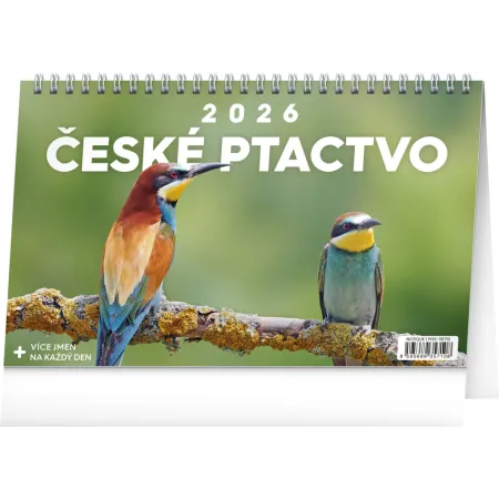 NOTIQUE Stolní kalendář České ptactvo 2026, 23,1 x 14,5 cm