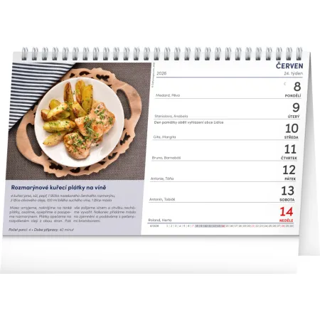 NOTIQUE Stolní kalendář Domácí kuchyně 2026, 23,1 x 14,5 cm