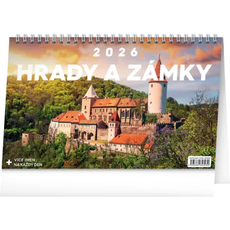 NOTIQUE Stolní kalendář Hrady a zámky 2026, 23,1 x 14,5 cm