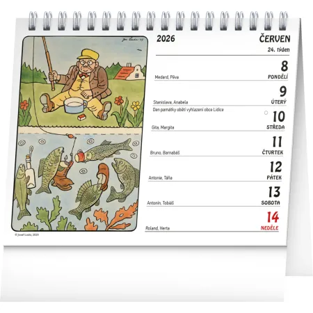 NOTIQUE Stolní kalendář Josef Lada 2026, 16,5 x 13 cm