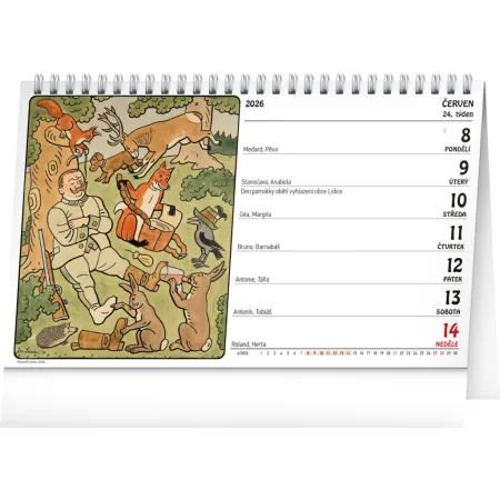 NOTIQUE Stolní kalendář Josef Lada 2026, 23,1 x 14,5 cm