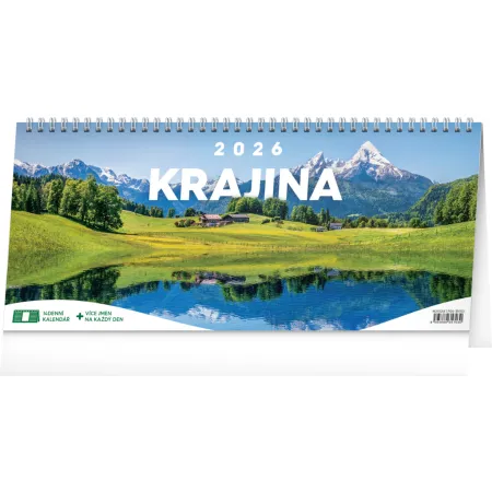 NOTIQUE Stolní kalendář Krajina 2026 – 14denní, 33 x 14,5 cm