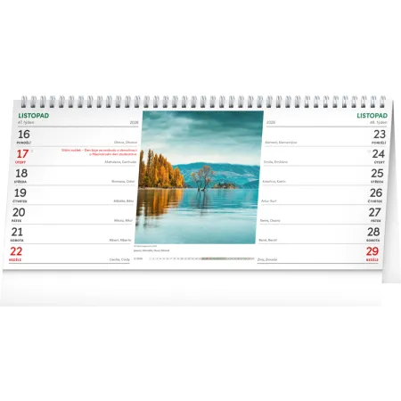 NOTIQUE Stolní kalendář Krajina 2026 – 14denní, 33 x 14,5 cm