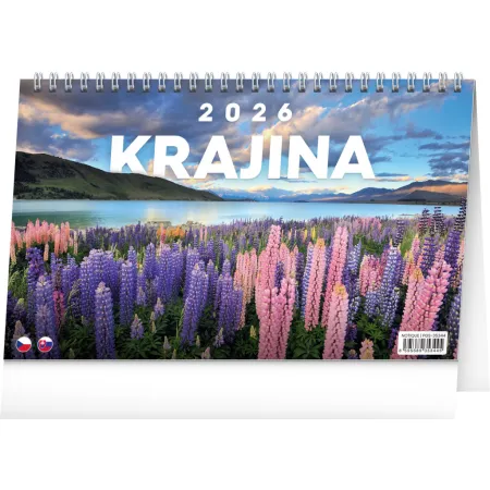NOTIQUE Stolní kalendář Krajina CZ/SK 2026, 23,1 x 14,5 cm