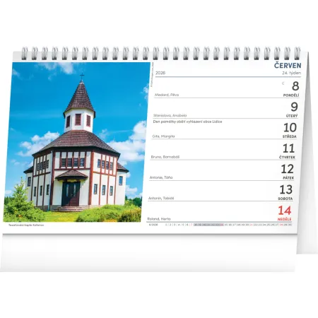 NOTIQUE Stolní kalendář Krásy Čech a Moravy 2026, 23,1 x 14,5 cm