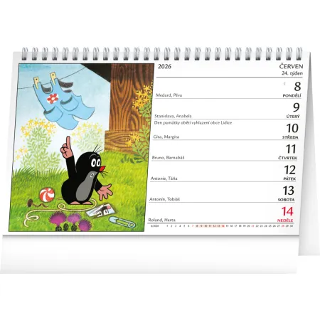 NOTIQUE Stolní kalendář Krteček 2026, 23,1 x 14,5 cm