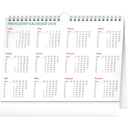 NOTIQUE Stolní kalendář Malebná zákoutí Česka 2026 s extra velkým kalendáriem, 30 x 21 cm