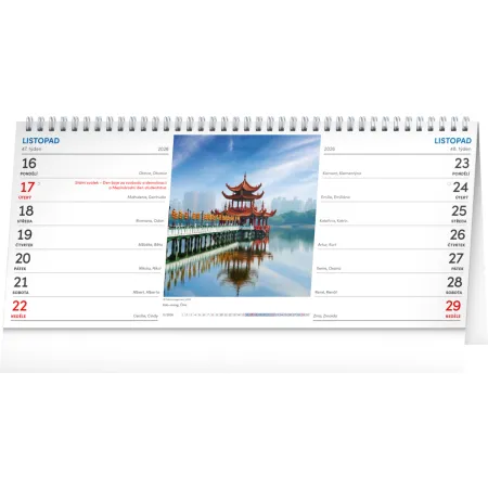 NOTIQUE Stolní kalendář Města 2026 – 14denní, 33 x 14,5 cm
