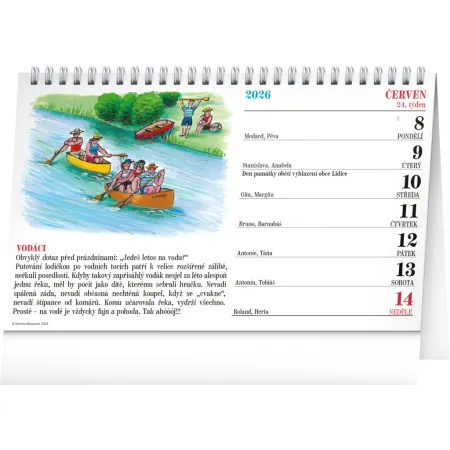 NOTIQUE Stolní kalendář Naše hobby 2026 – Kamila Skopová, 23,1 x 14,5 cm