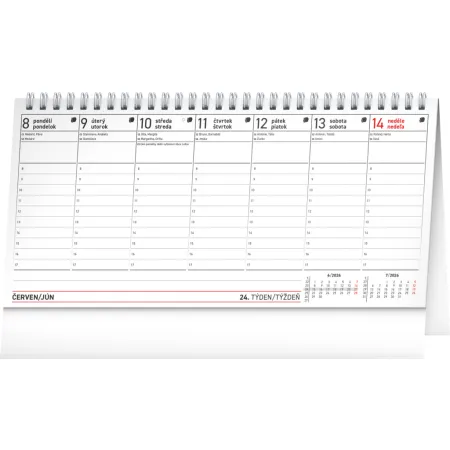 NOTIQUE Stolní kalendář Plánovací CZ/SK 2026, 25 x 12,5 cm