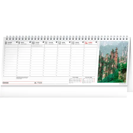 NOTIQUE Stolní kalendář Plánovací daňový s fotografiemi 2026, 33 x 12,5 cm