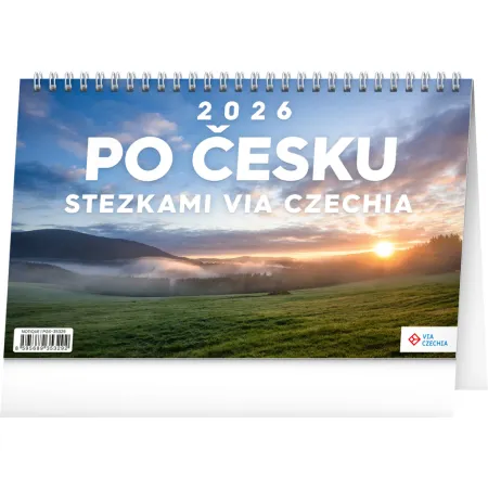 NOTIQUE Stolní kalendář Po Česku stezkami Via Czechia 2026, 23,1 x 14,5 cm