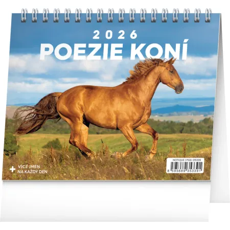 NOTIQUE Stolní kalendář Poezie koní 2026, 16,5 x 13 cm