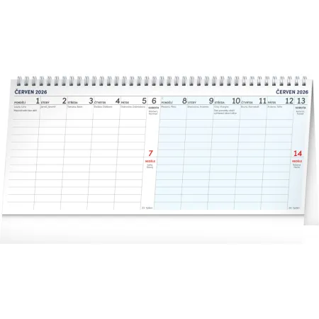 NOTIQUE Stolní kalendář Pracovní 2026 – 14denní, 33 x 14,5 cm
