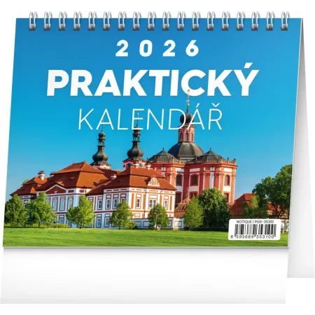 NOTIQUE Stolní kalendář Praktický kalendář s citáty 2026, 16,5 x 13 cm