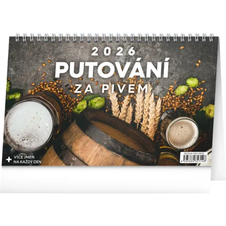 NOTIQUE Stolní kalendář Putování za pivem 2026, 23,1 x 14,5 cm
