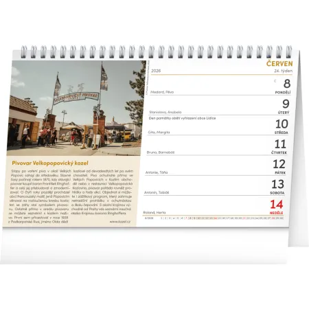 NOTIQUE Stolní kalendář Putování za pivem 2026, 23,1 x 14,5 cm