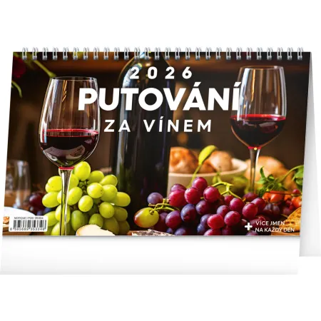 NOTIQUE Stolní kalendář Putování za vínem 2026, 23,1 x 14,5 cm