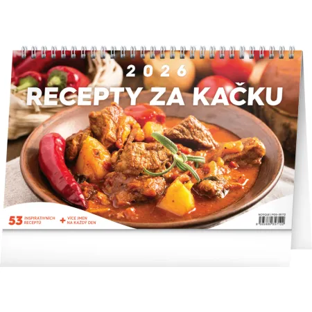 NOTIQUE Stolní kalendář Recepty za kačku 2026, 23,1 x 14,5 cm