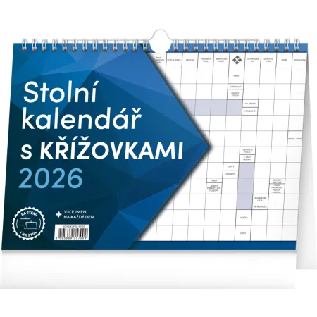 NOTIQUE Stolní kalendář s křížovkami s háčkem 2026, 30 x 21 cm