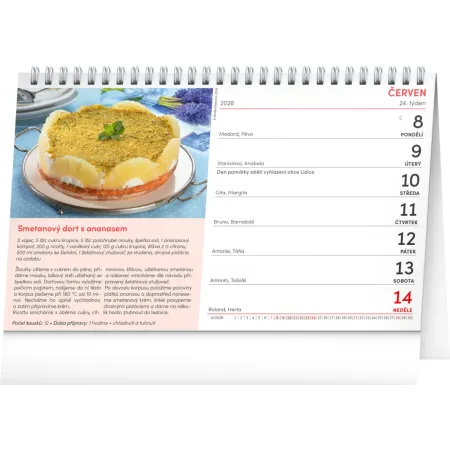 NOTIQUE Stolní kalendář Sladké recepty 2026, 23,1 x 14,5 cm