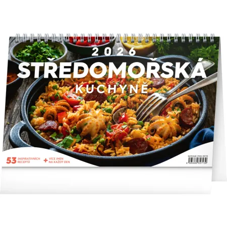 NOTIQUE Stolní kalendář Středomořská kuchyně 2026, 23,1 x 14,5 cm