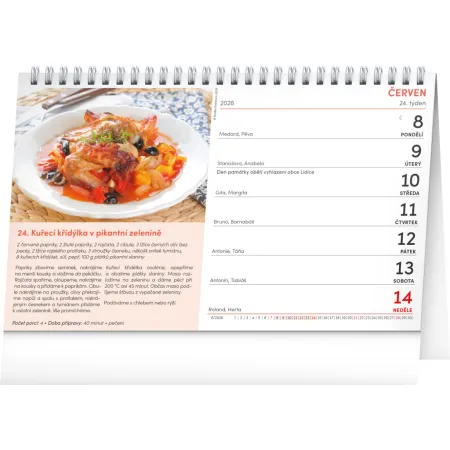 NOTIQUE Stolní kalendář Středomořská kuchyně 2026, 23,1 x 14,5 cm