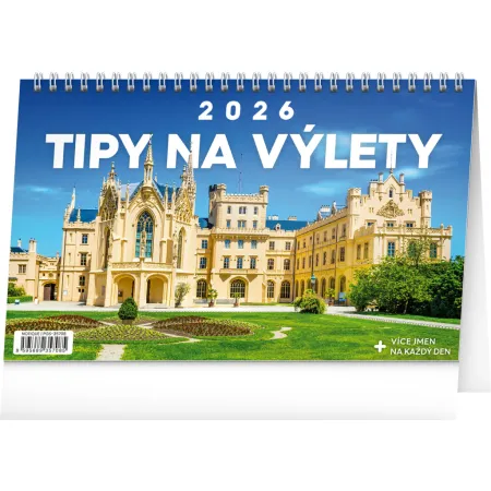 NOTIQUE Stolní kalendář Tipy na výlety 2026, 23,1 x 14,5 cm