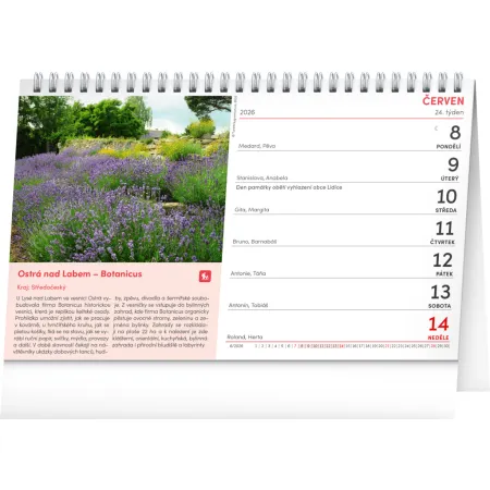 NOTIQUE Stolní kalendář Tipy na výlety 2026, 23,1 x 14,5 cm
