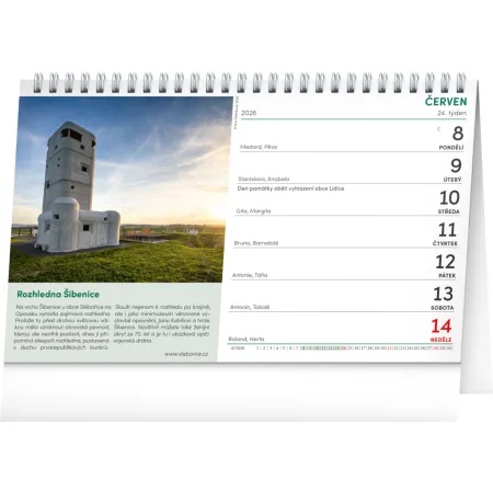 NOTIQUE Stolní kalendář Tipy na výlety s dětmi 2026, 23,1 x 14,5 cm