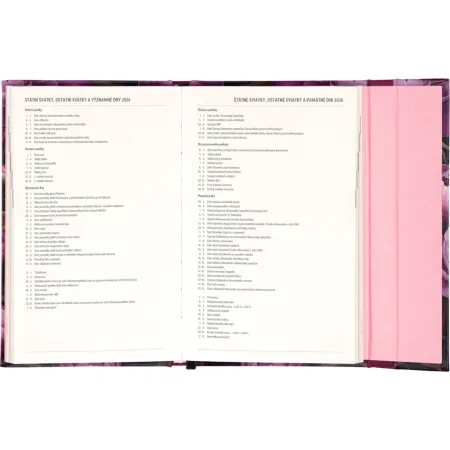 NOTIQUE Týdenní magnetický diář Fialové květy 2026, 13 x 21 cm