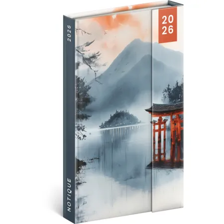 NOTIQUE Týdenní magnetický diář Japonsko 2026, 13 x 21 cm