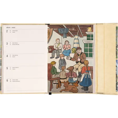 NOTIQUE Týdenní magnetický diář Josef Lada 2026, 11 x 16 cm