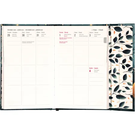 NOTIQUE Týdenní magnetický diář Liška 2026, 13 x 21 cm