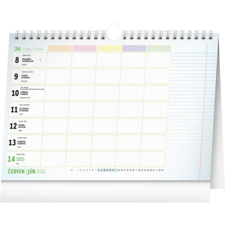 NOTIQUE Týdenní rodinný plánovací kalendář s háčkem 2026, 30 x 21 cm