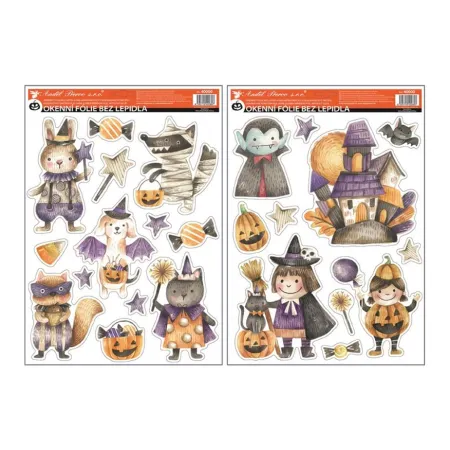 Okenní fólie 40000 čarodějky s glitrem 29x41cm