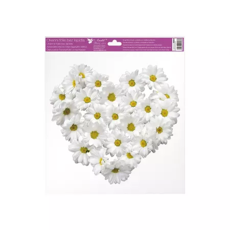 Okenní fólie ANDĚL 6865 srdce z květů 30x33,5 cm