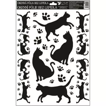 Okenní fólie ANDĚL 893 černé kočky 42x30cm