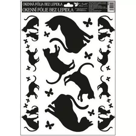 Okenní fólie ANDĚL 893 černé kočky 42x30cm