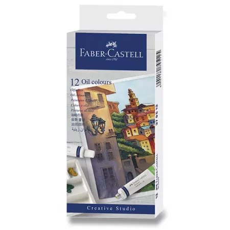 Olejové barvy Faber-Castell 12 barev, tuba 9 ml