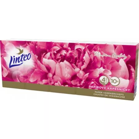 Papírové kapesníky Linteo Premium – 4vrstvé, 10×10 ks