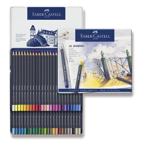 Pastelky Faber-Castell Goldfaber 114748 plechová krabička, 48 barev