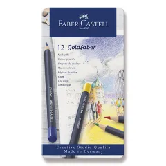 Pastelky Faber-Castell Goldfaber plechová krabička, 12 barev