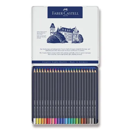 Pastelky Faber-Castell Goldfaber plechová krabička, 24 barev